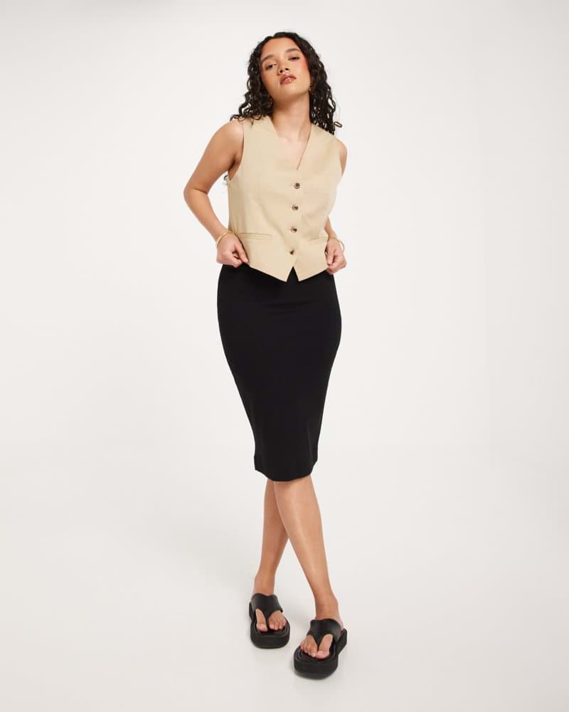 Slfshelly Mw Pencil Skirt Black