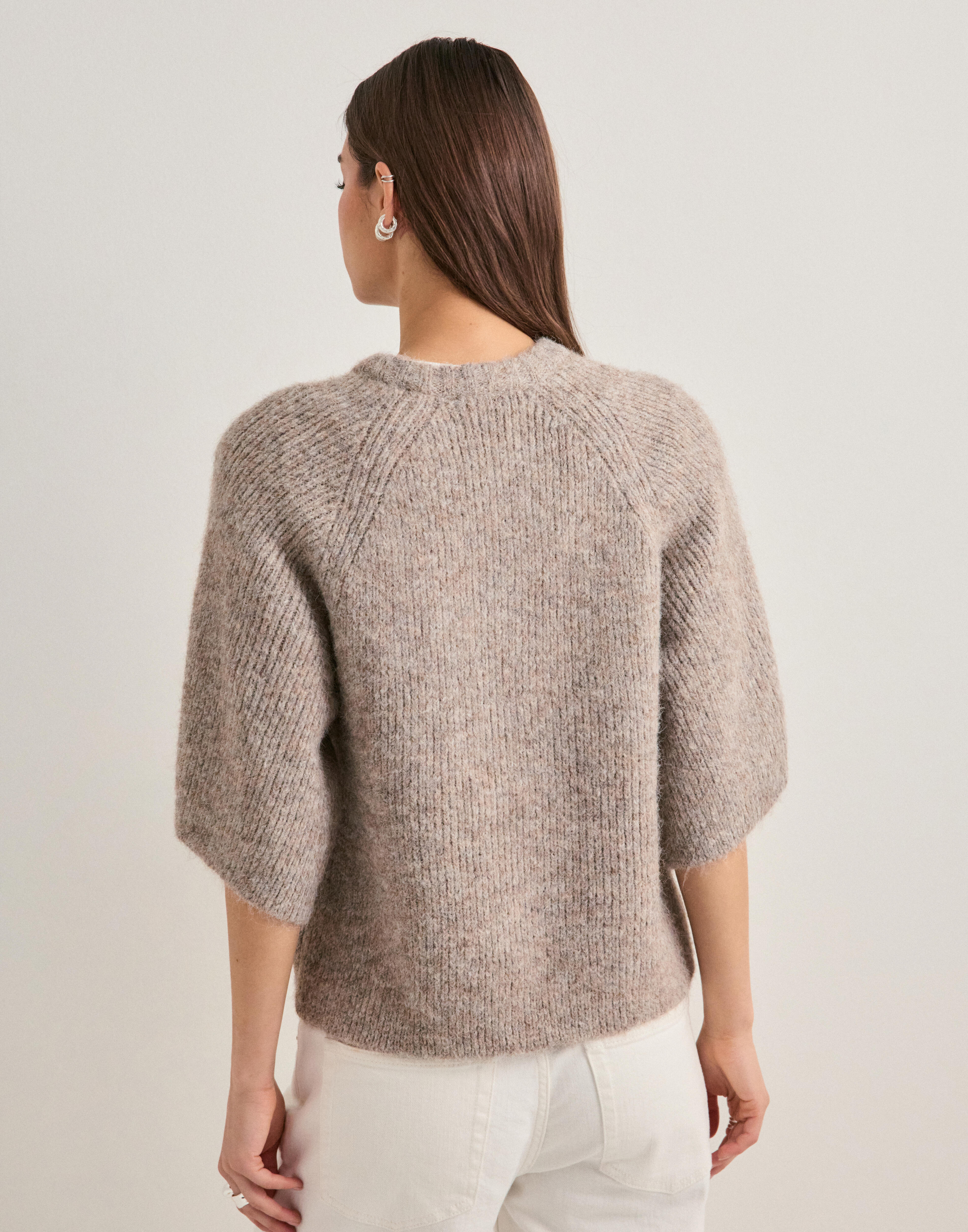 Buy Neo Noir Amaya Fluffy Knit Cardigan - Beige Melange | Nelly.com