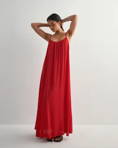 Only - Rød - Onlniki Strap Maxi Dress Wvn