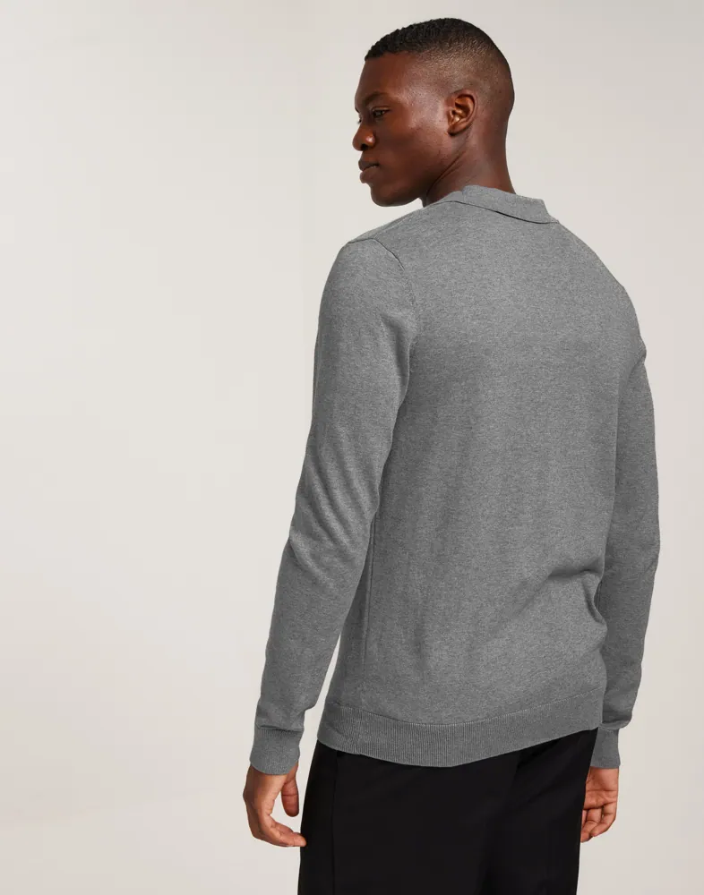 SLHBERG LS KNIT POLO NOOS