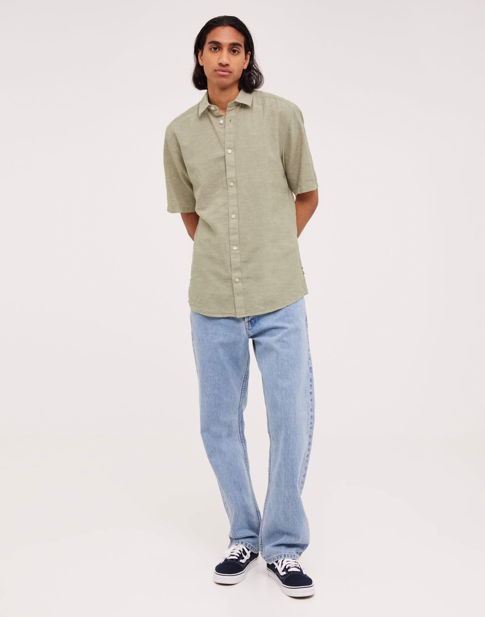 ONSCAIDEN LIFE SS SOLID LINEN SHIRT