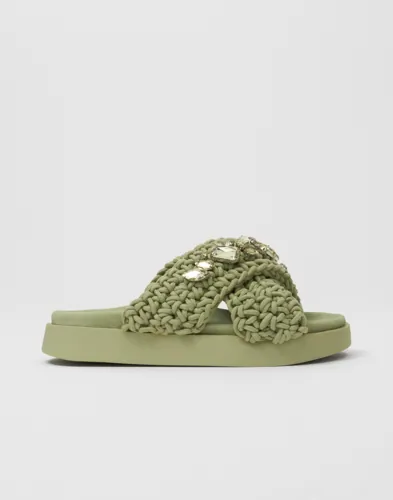 Inuikii - Grøn - Slipper Woven Stones