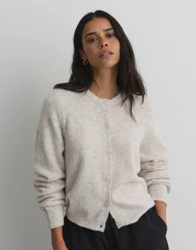 Nelly - Beige - Fuzzy Knit Cardigan