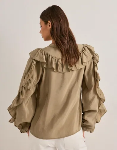 NEO NOIR Nula Flounce Crisp Blouse blusar dam – bild 3