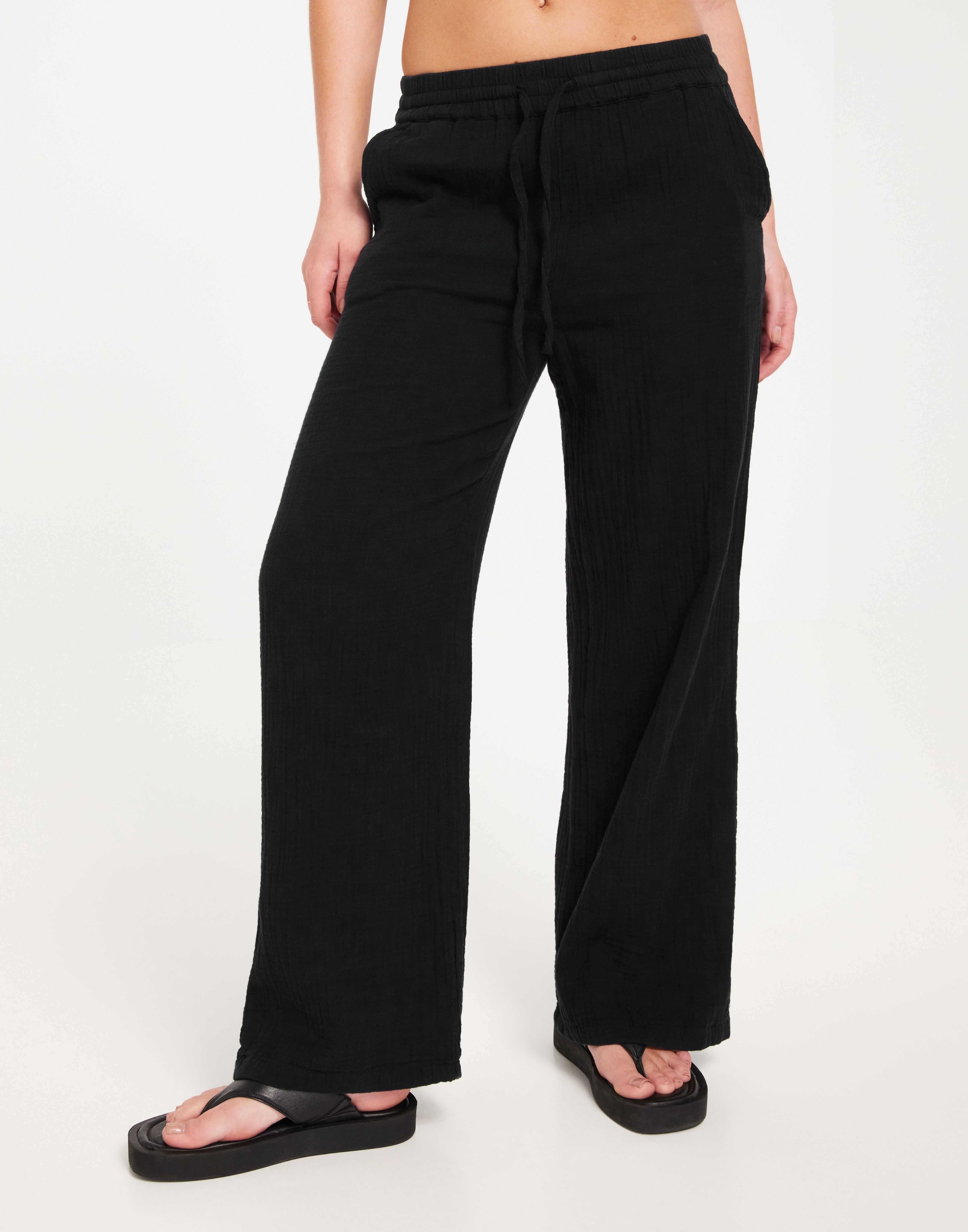 Only - Onljuicy-Soft Wide Pant - 5003385 Black Coffee