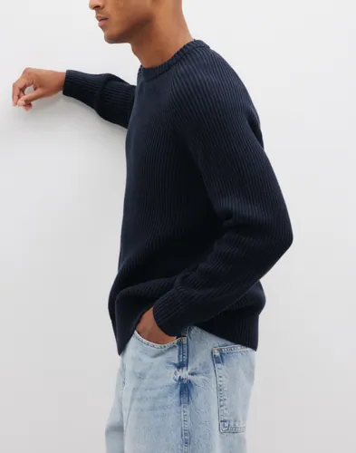 Selected Men Slmbraun Knit Rib Crew Neck Noos Stickade tröjor herr – bild 2