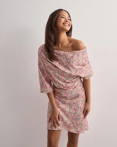 Malina - Pink - Marisa asymmetrical satin mini dress