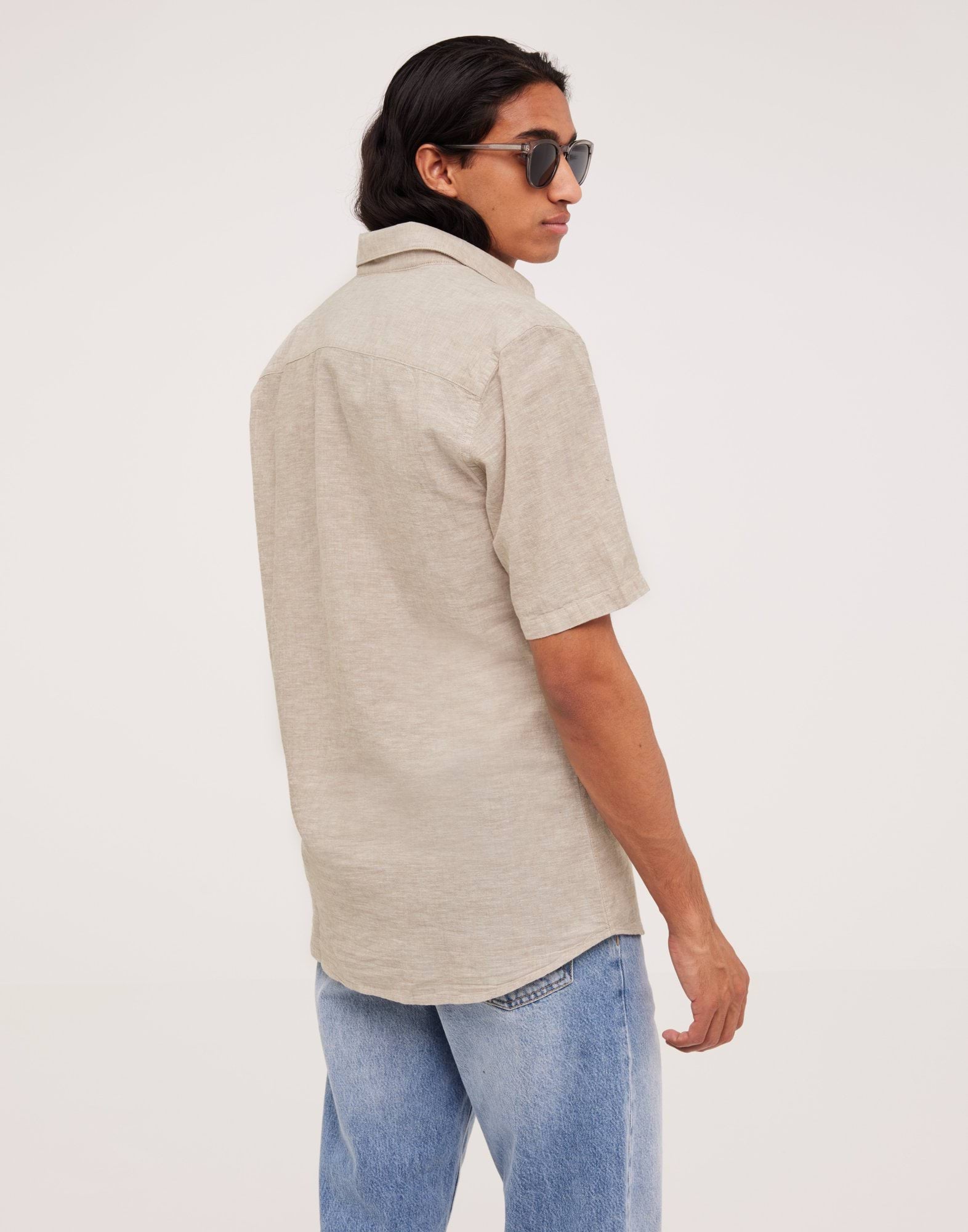 ONSCAIDEN LIFE SS SOLID LINEN SHIRT