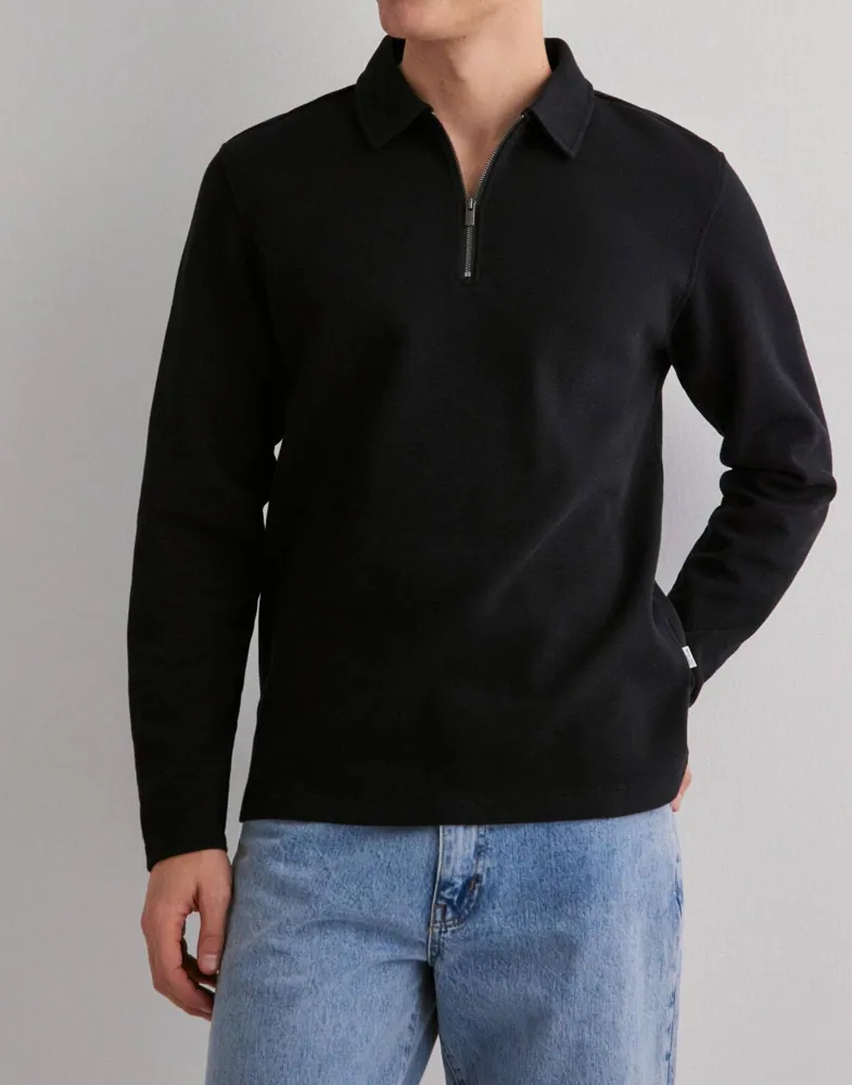Slhmarc Rib Ls Polo Långärmad piké