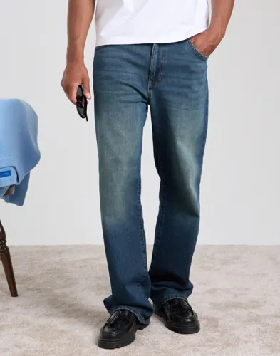 Woodbird Leroy Straight Blue Jeans Straight jeans Blå
