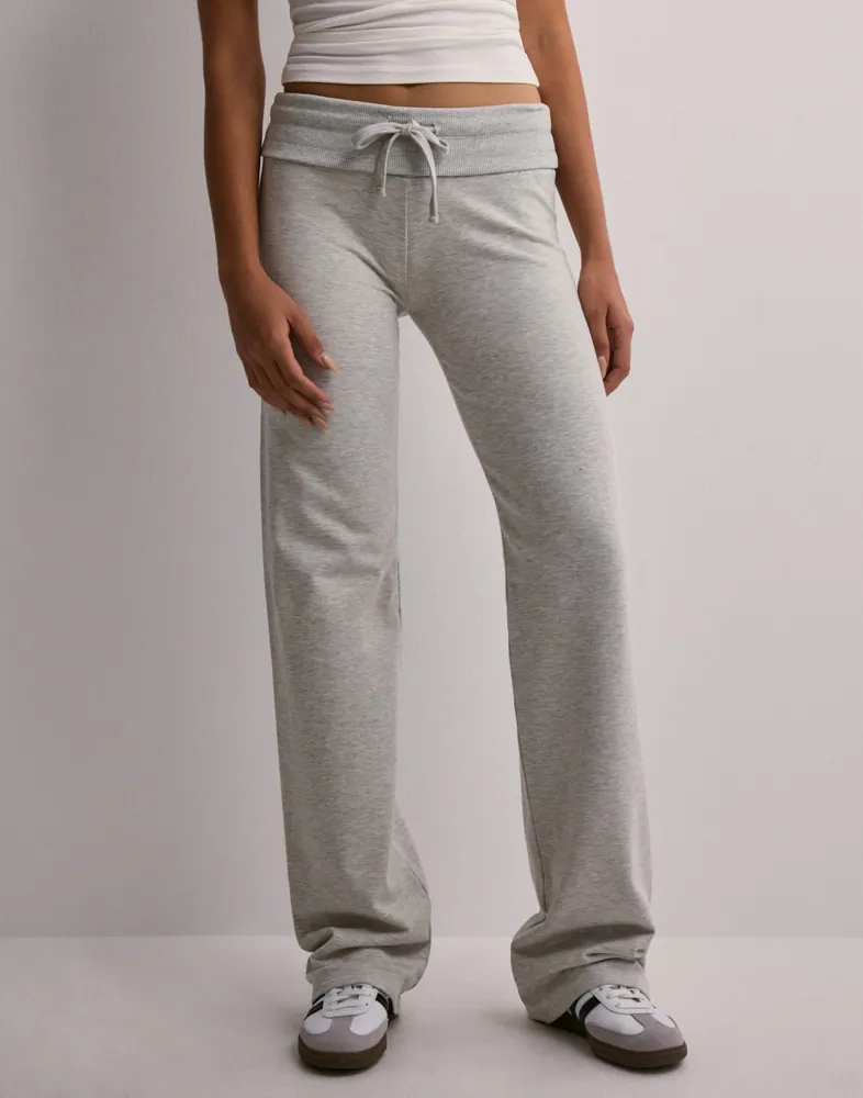 Grey Melange Folded Pants