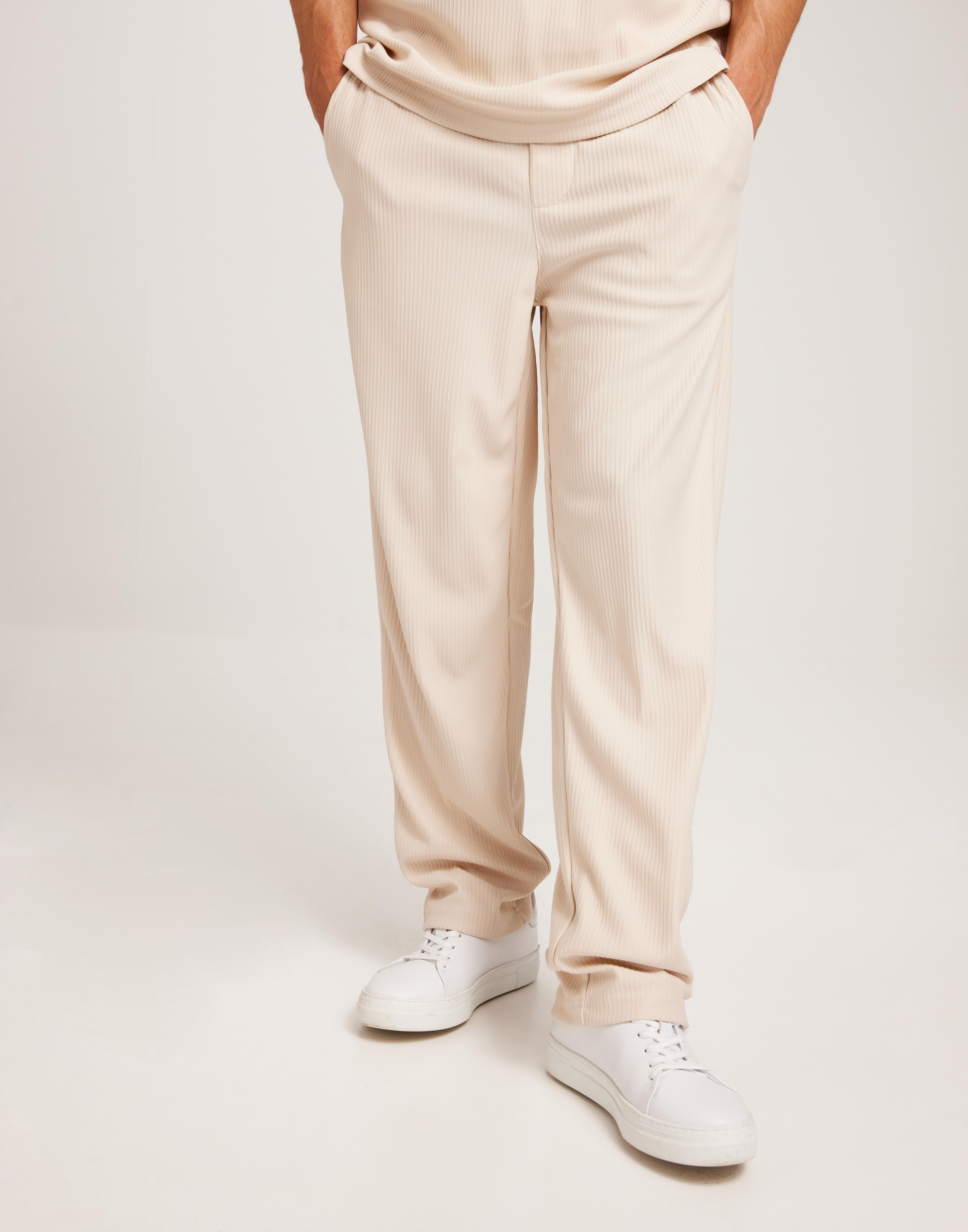 Only & Sons Onssinus Loose Plizze Pant Slacks Beige