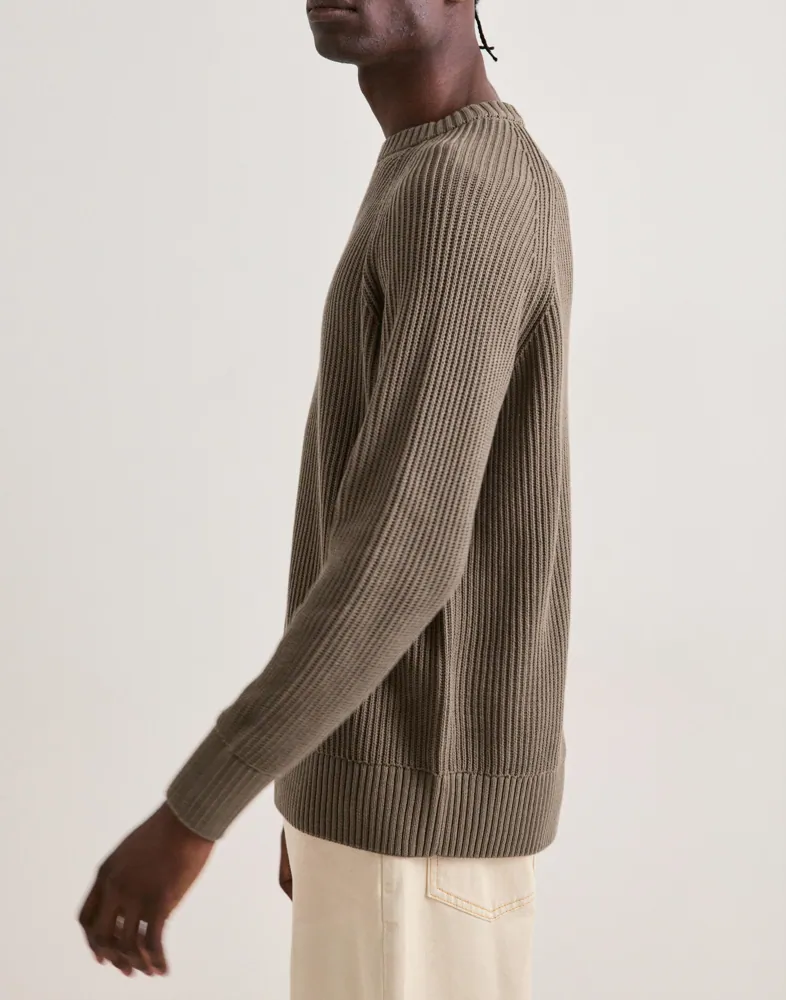 Selected Men Slmbraun Knit Rib Crew Neck Noos Stickade tröjor herr – bild 2
