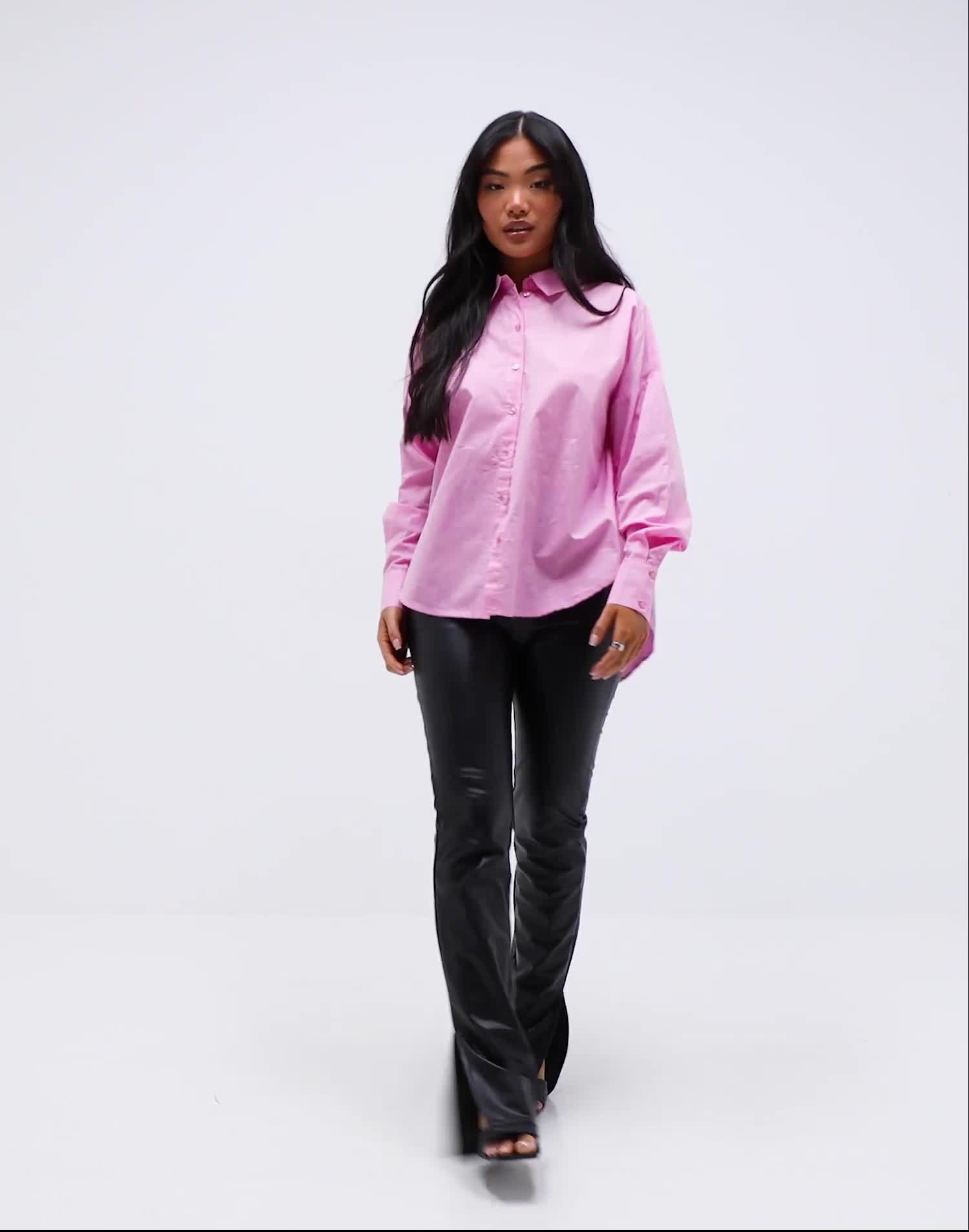 Buy Pieces PCTANNE LS LOOSE SHIRT NOOS - Begonia Pink | Nelly.com
