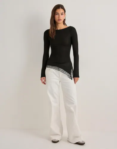 Nelly Soft Asymmetric Lace LS Top toppar dam – bild 2