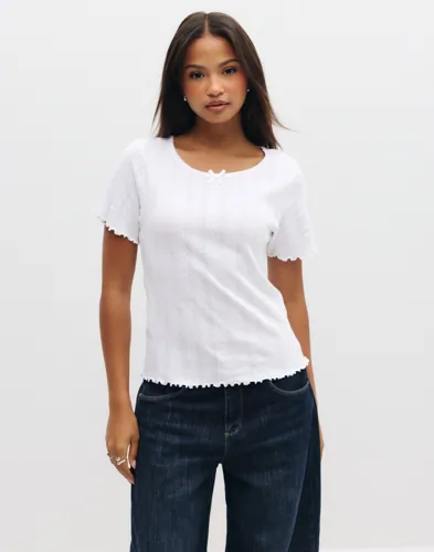 Pcnilla Ss Pointelle Top Jrs