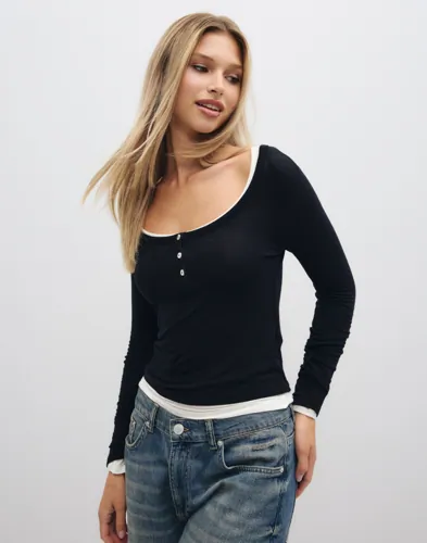Soft Wool Blend Button Top