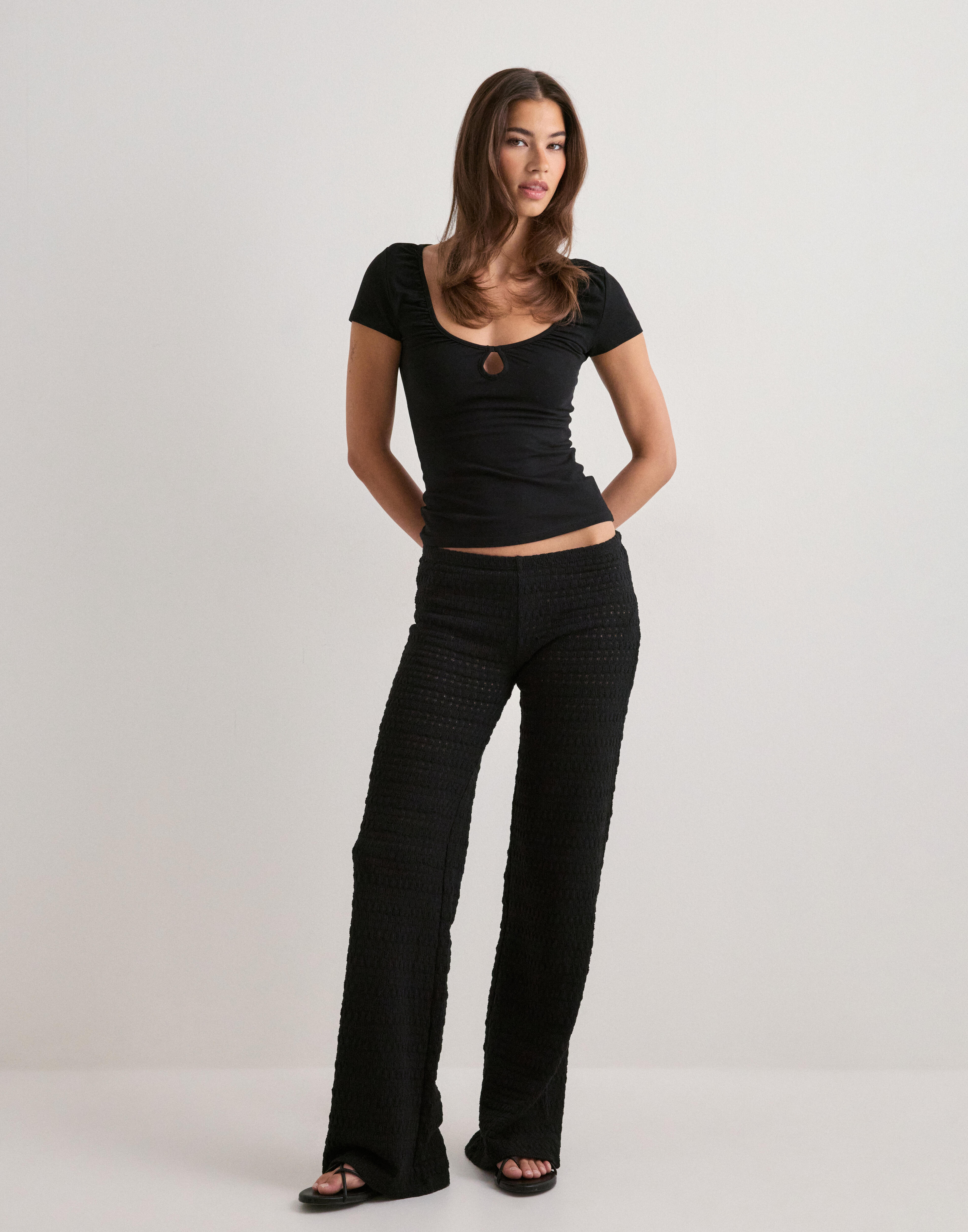 Buy Nelly Crochet Low Waist Pants - Black | Nelly.com
