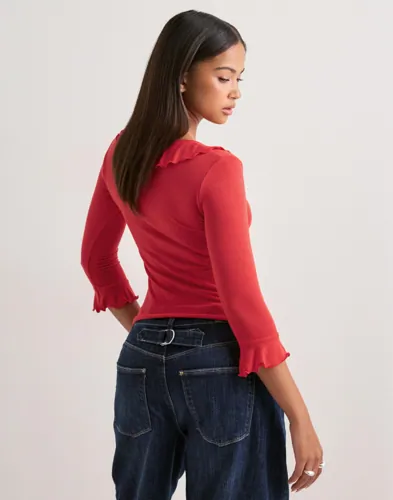Nelly Half Sleeve Ruffle Top toppar dam – bild 3