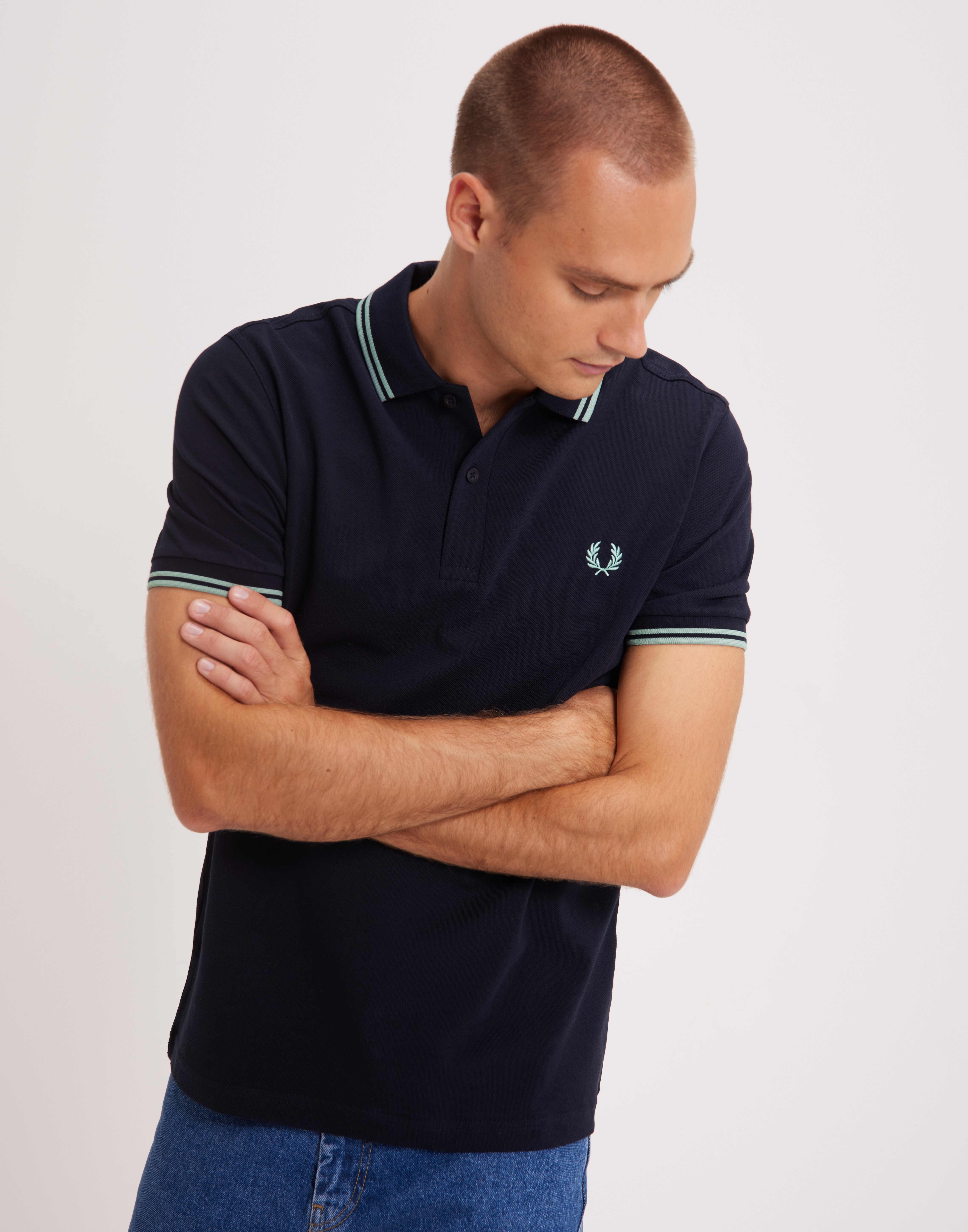 Buy Fred Perry TWIN TIPPED FP SHIRT - Navy | NLYMAN