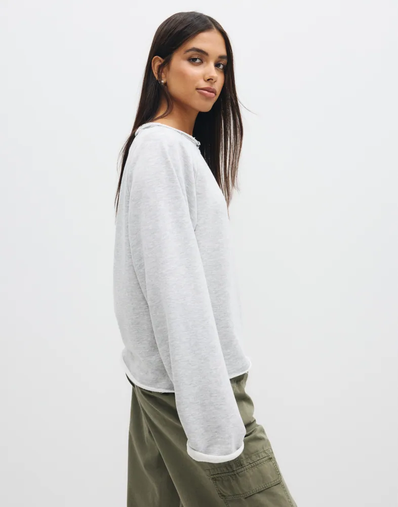 Nelly Distressed Raglan Sweat tröjor dam – bild 3
