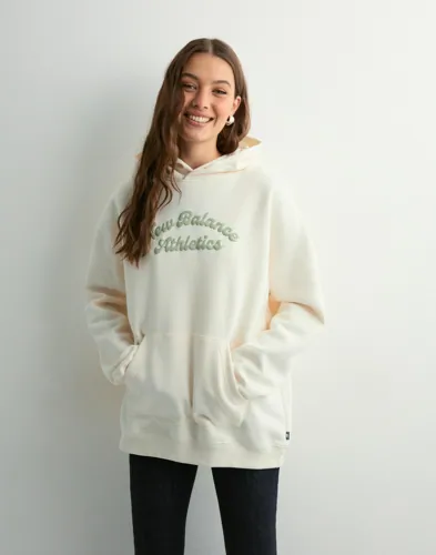 New Balance - Hvid - Linear Heritage Fleece Long Hoodie