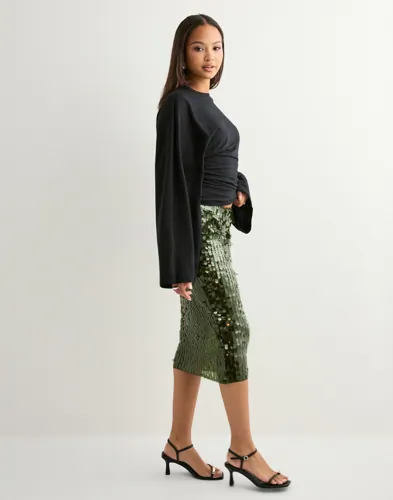 Nelly Sequin Mesh Midi Skirt midikjolar dam – bild 3