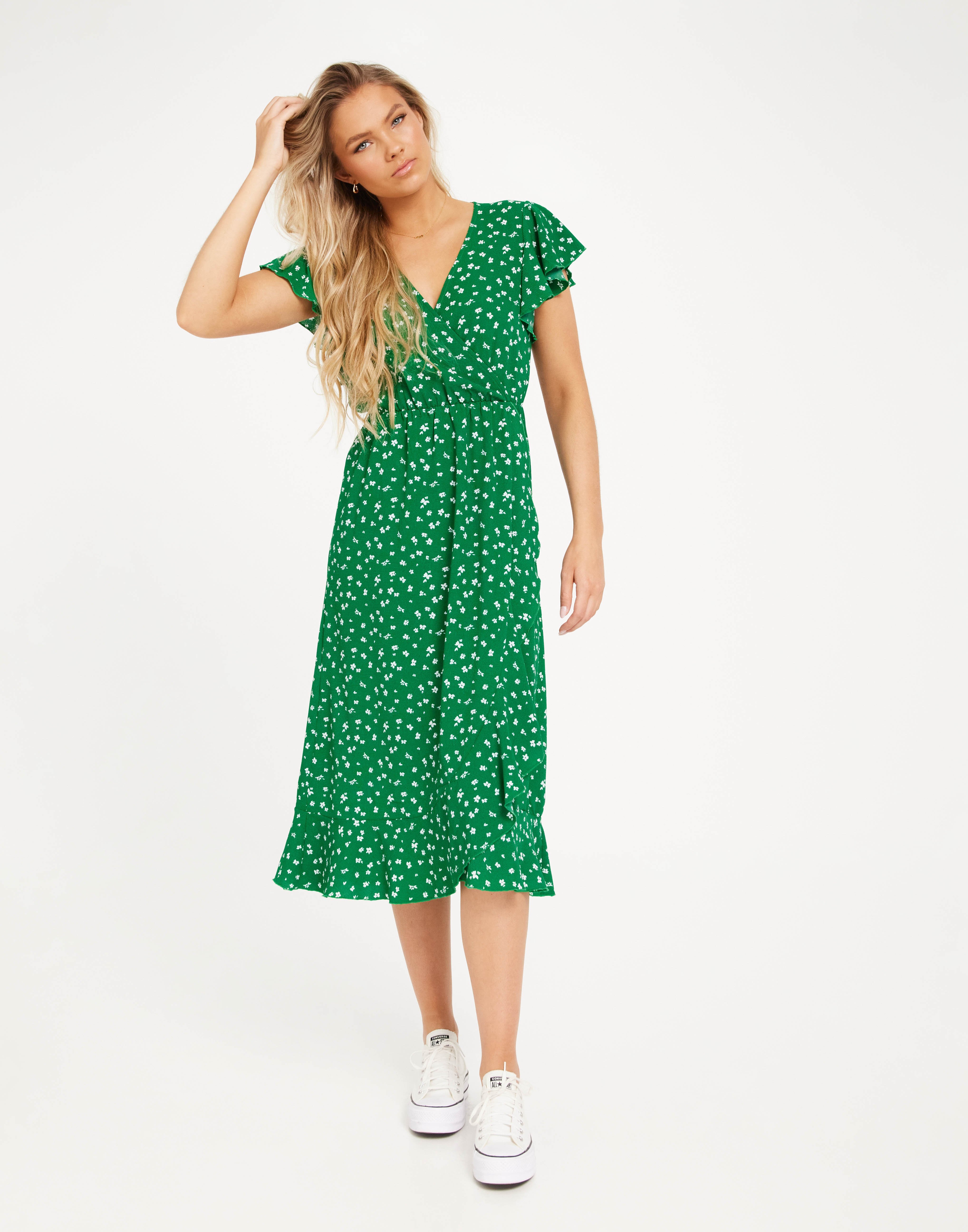 JDY - Jdymaya S/L Midi Dress - 5062516 Orchid Pink Hibiscus Flower Detail
