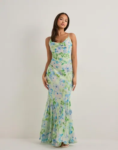 Malina - Grøn - Amaia Silk Blend Chiffon Maxi