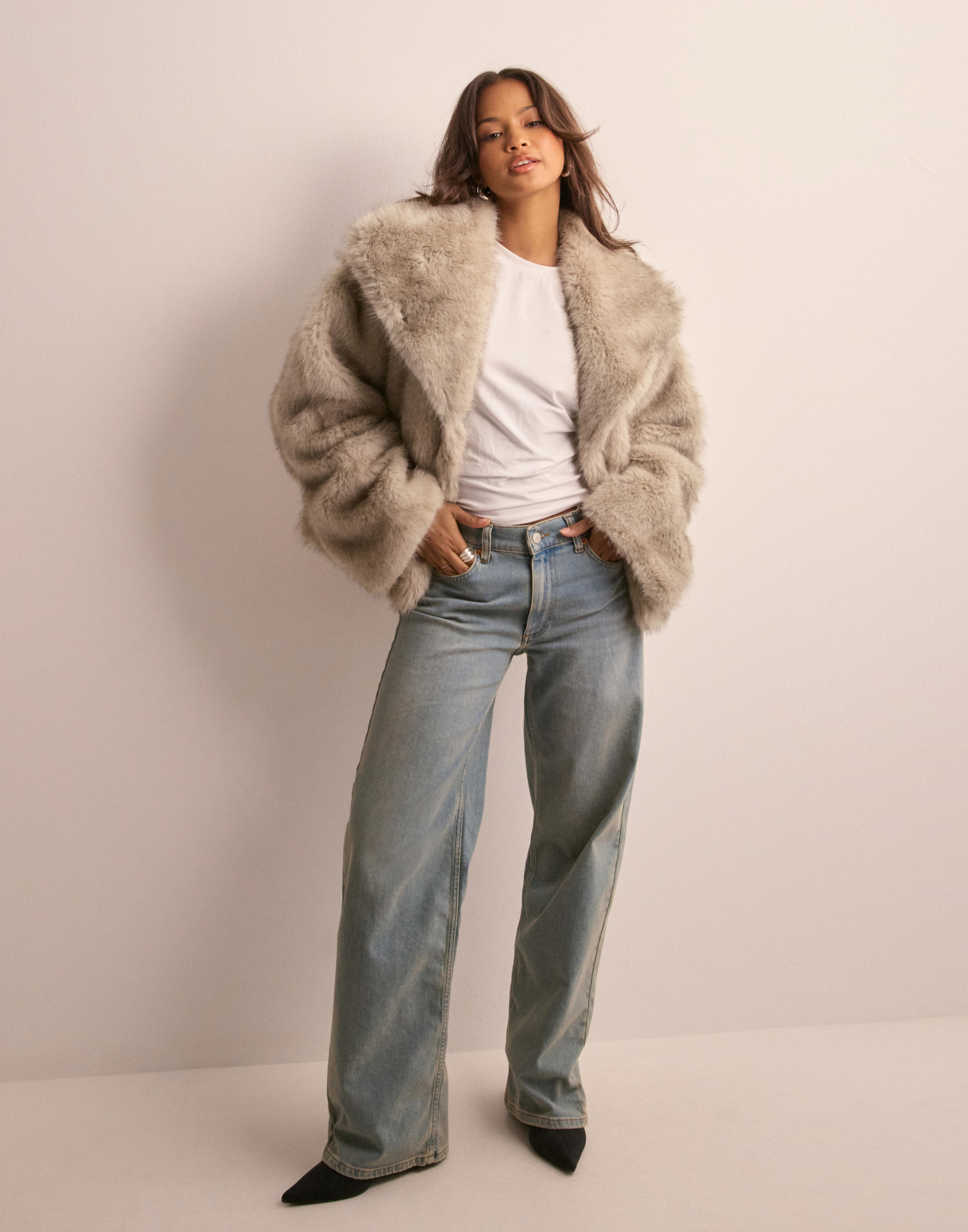 Buy Neo Noir Stephanie Faux Fur Jacket - Beige | Nelly.com