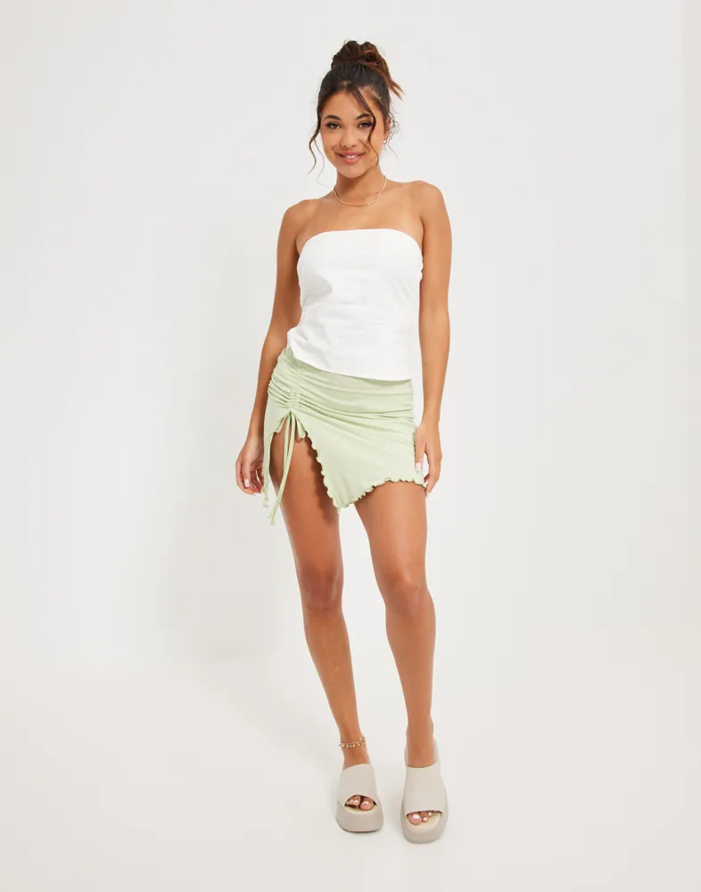 Drawstring Mini Skirt