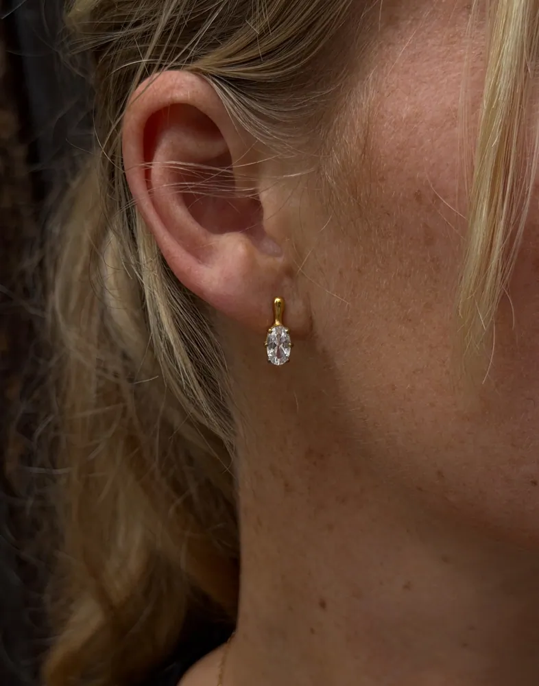 Oval Cut Drop Earring