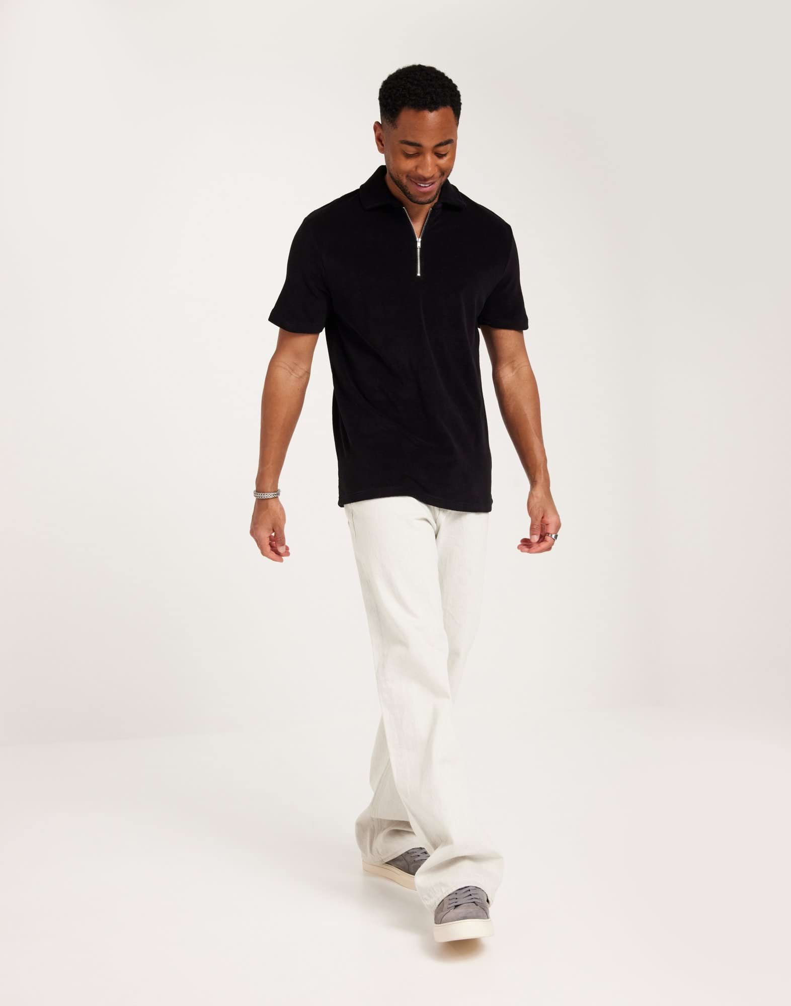 SLHRELAX-TERRY SS ZIP POLO EX