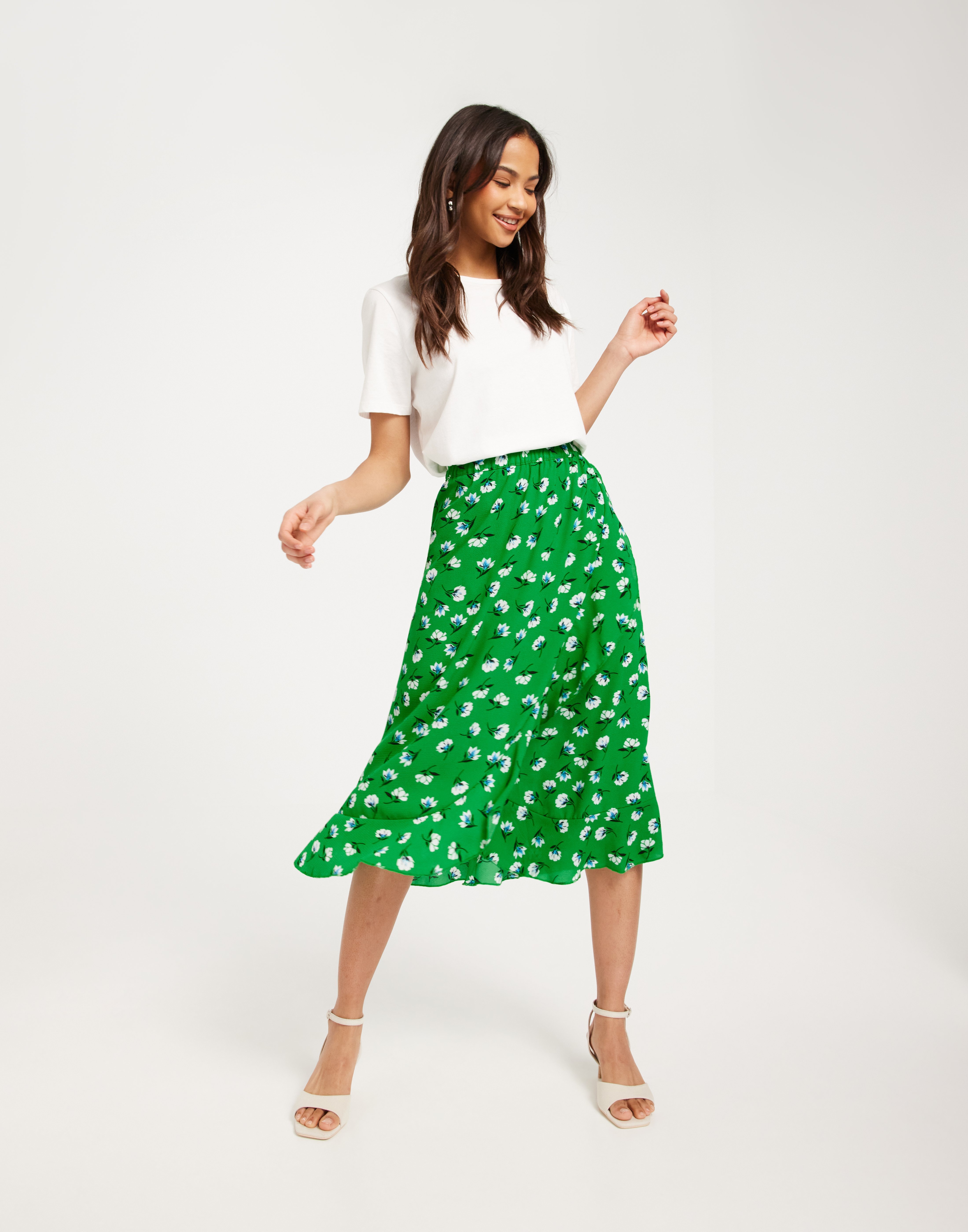 ONLY Flounce Long Skirt – Midirock Mit Rüschen, Damenrock Von Der Dänischen Marke ONLY