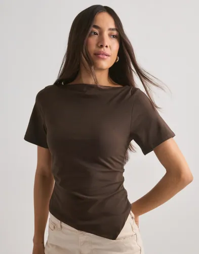 Pieces - Brun - Pcsirene Ss Drapy Top Jrs Cp Bc