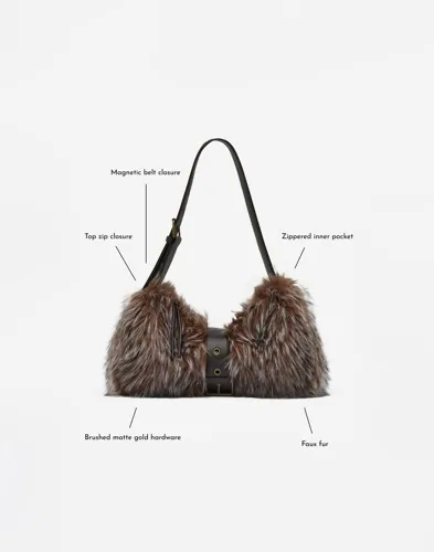 Nelly The Faux Fur Bag axelremsväskor dam – bild 3
