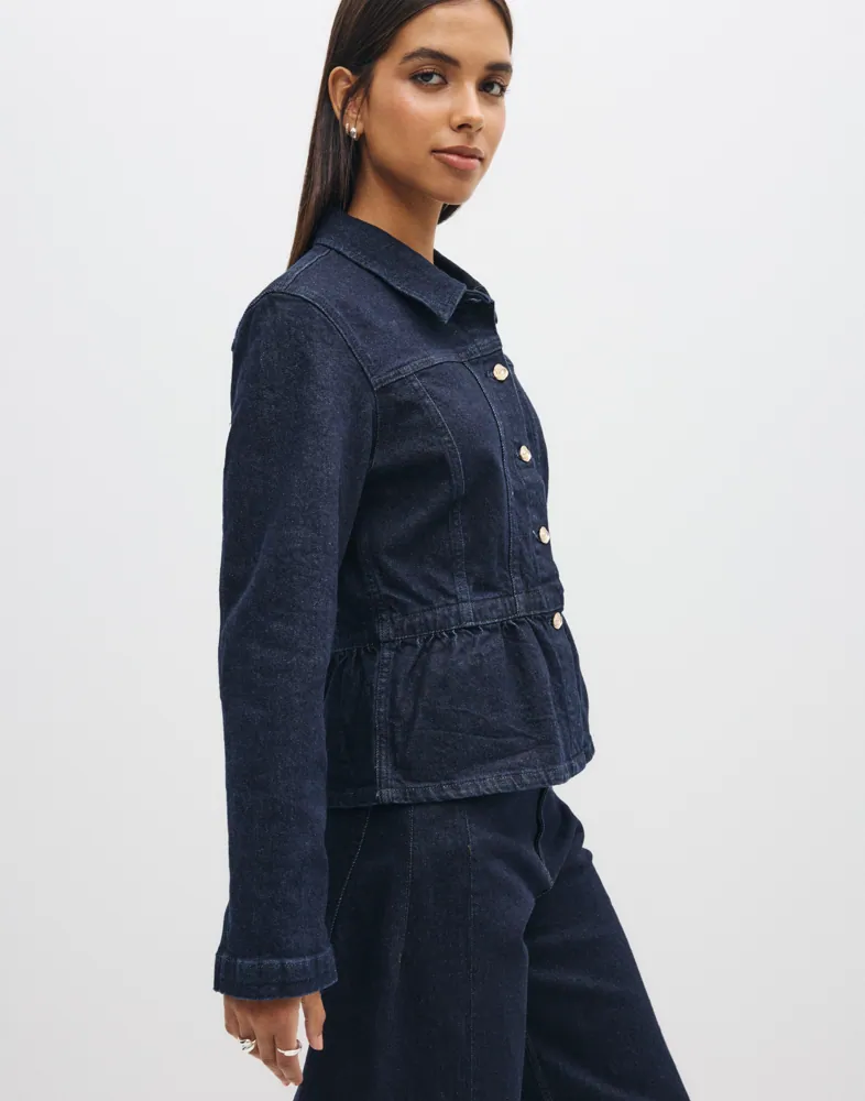 ONLY Onlremi L/S Peplum Rinse Jacket Dnm jackor dam – bild 3