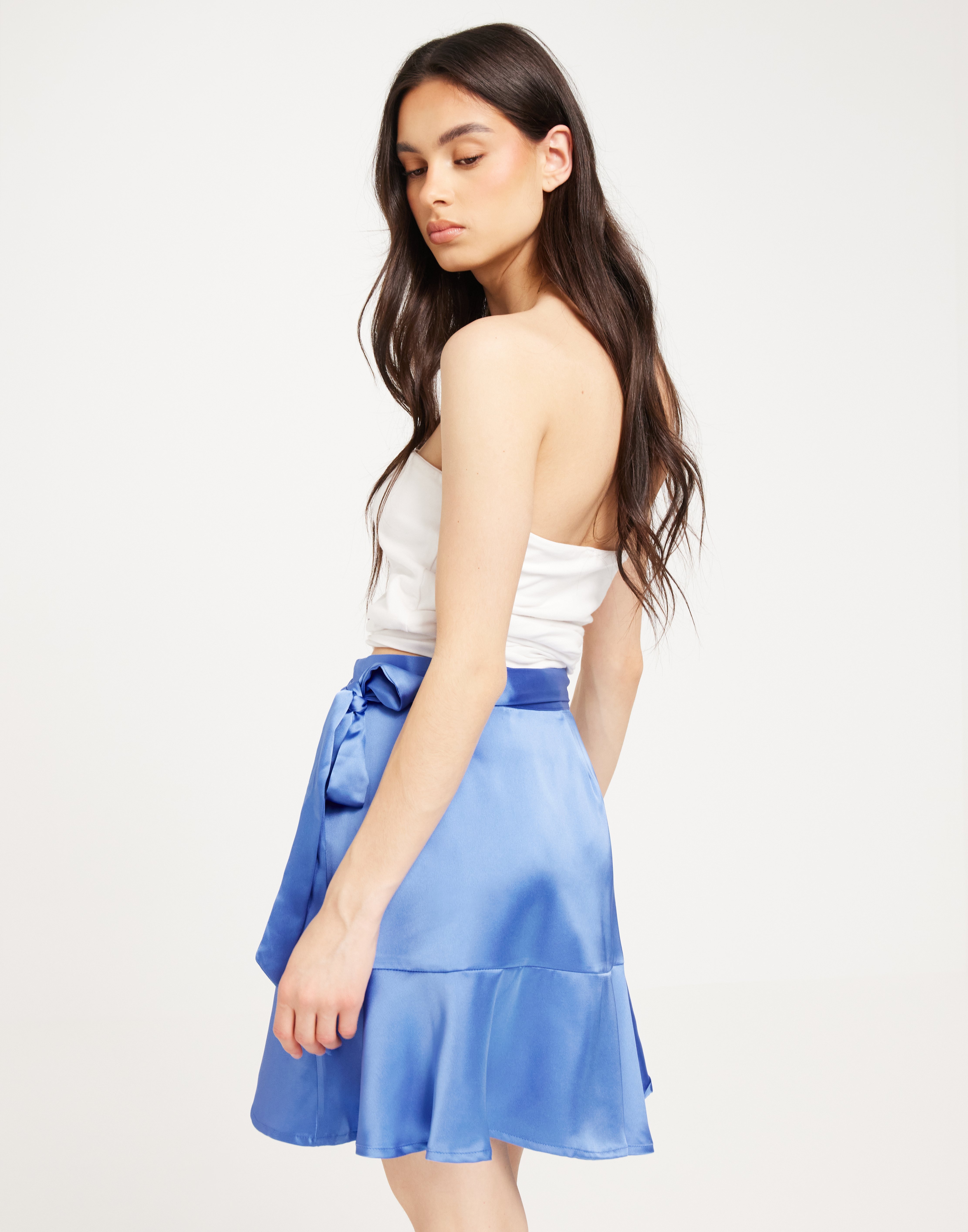 Sateen Mw Mini Skirt White