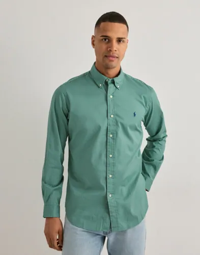 Grön långärmad Polo Ralph Lauren sportskjorta med broderad logga