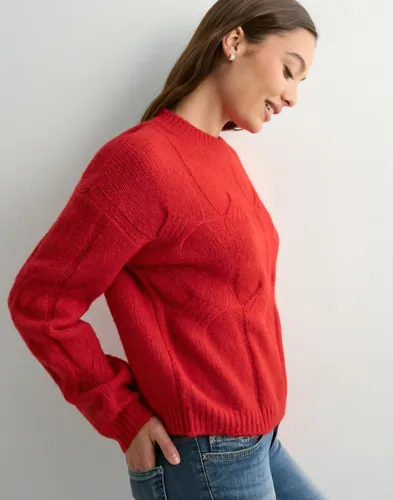 PIECES Pcjenna Ls O-Neck Cable Knit Noos B stickade tröjor dam – bild 3