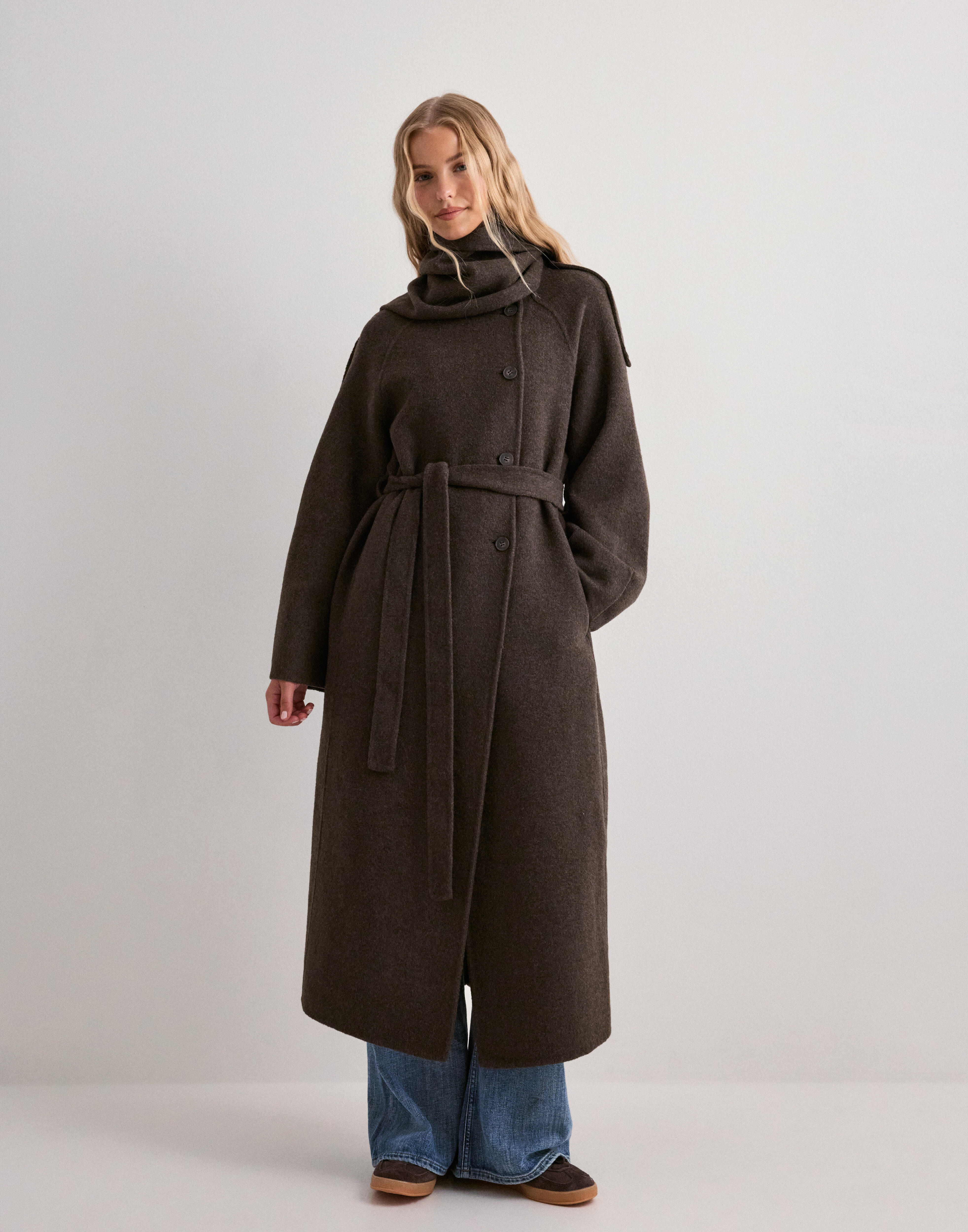 Buy Vero Moda VMHARPER LONG WOOL COAT GA NOOS - Dark Grey Melange