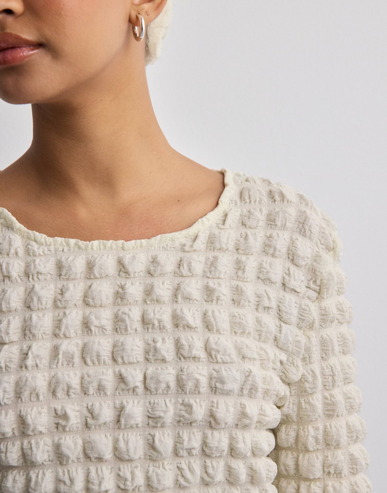 JDY - Jdyjulie 2/4 Lace Detail Top - 5026892 Cloud Dancer