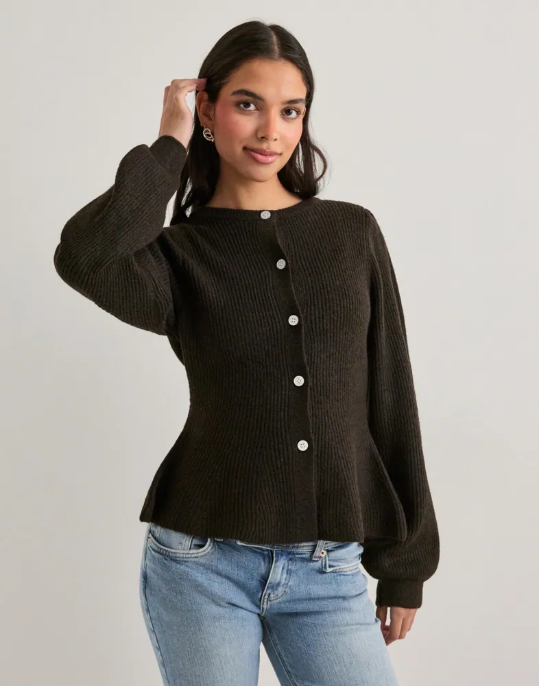 Pcsilly Ls Puff Knit Cardigan Noos