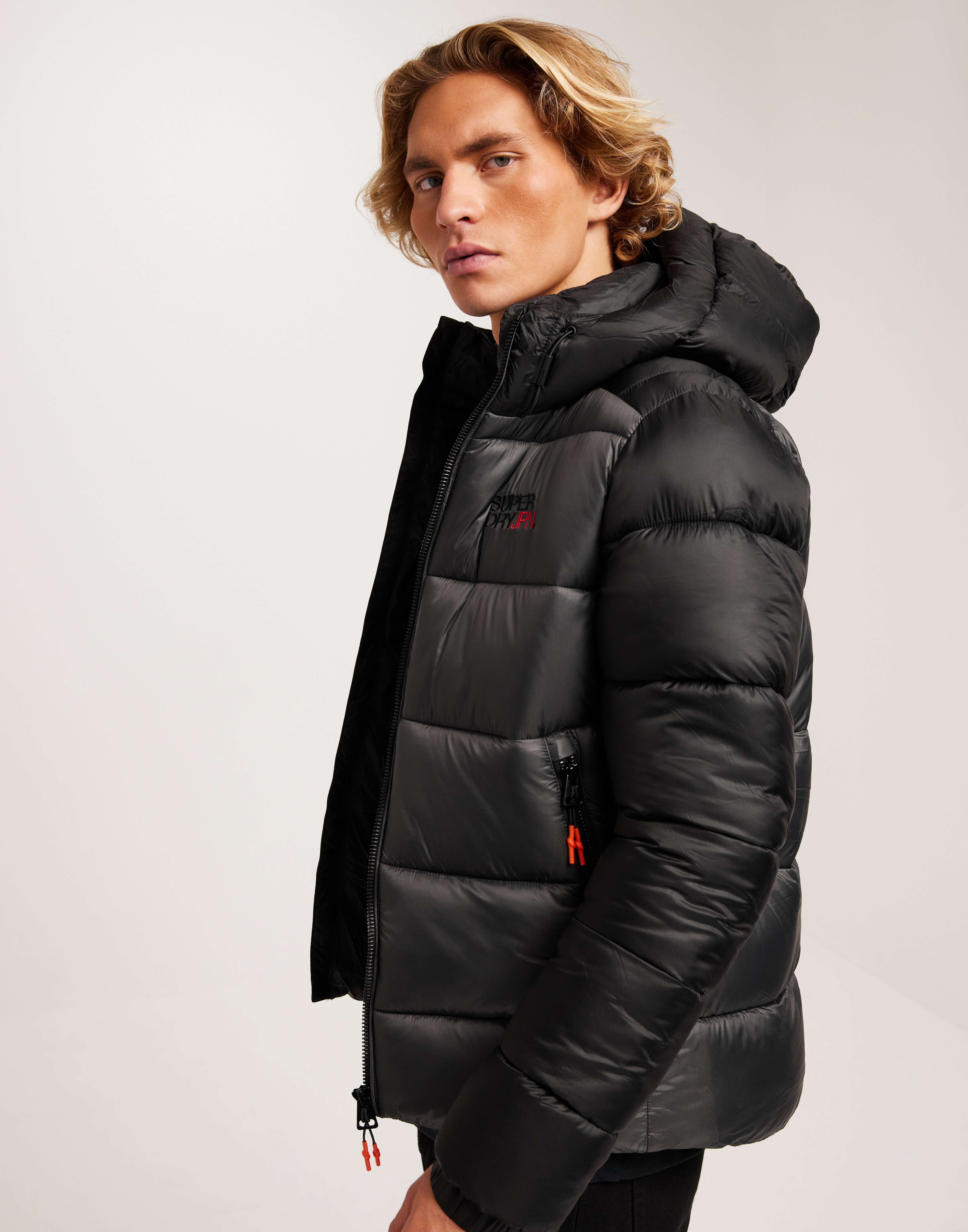 Superdry Colour Stripe Sports Puffer Giacca, Blu (Darkest Navy 49P