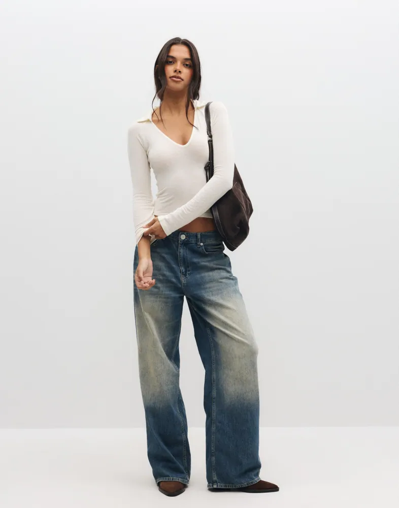 Nelly Soft Wool Blend Collar Top skjortor & blusar dam – bild 2