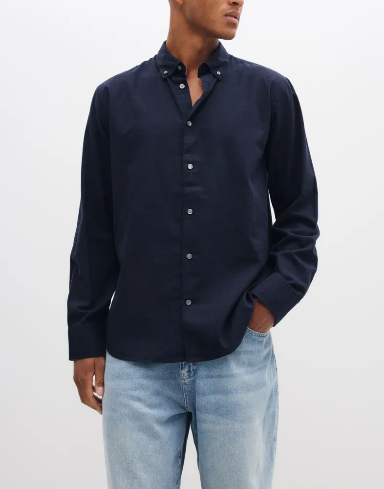 Slmregcole Jay Melange Ls Shirt Noo Enfärgade skjortor