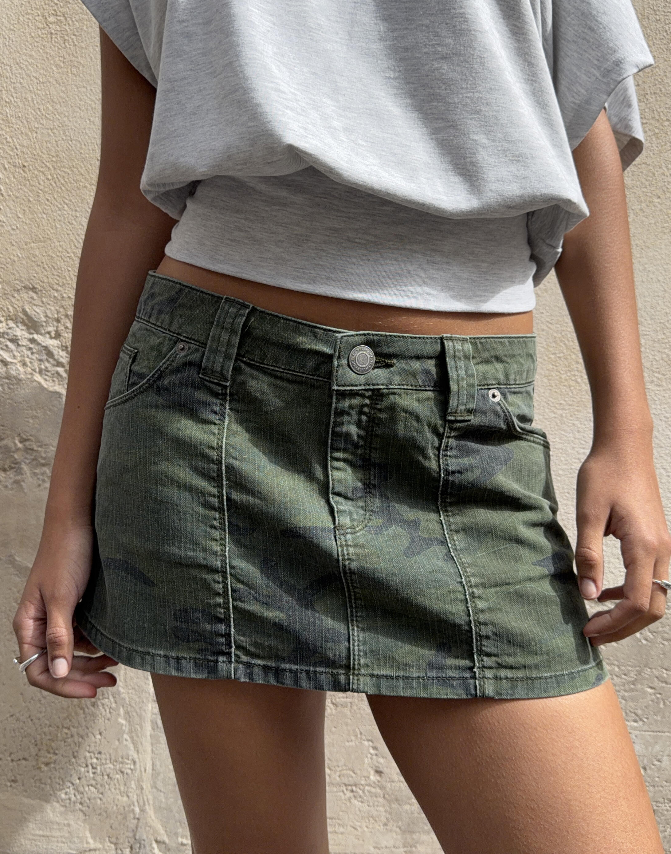 Mini Pattern Jeans Skirt