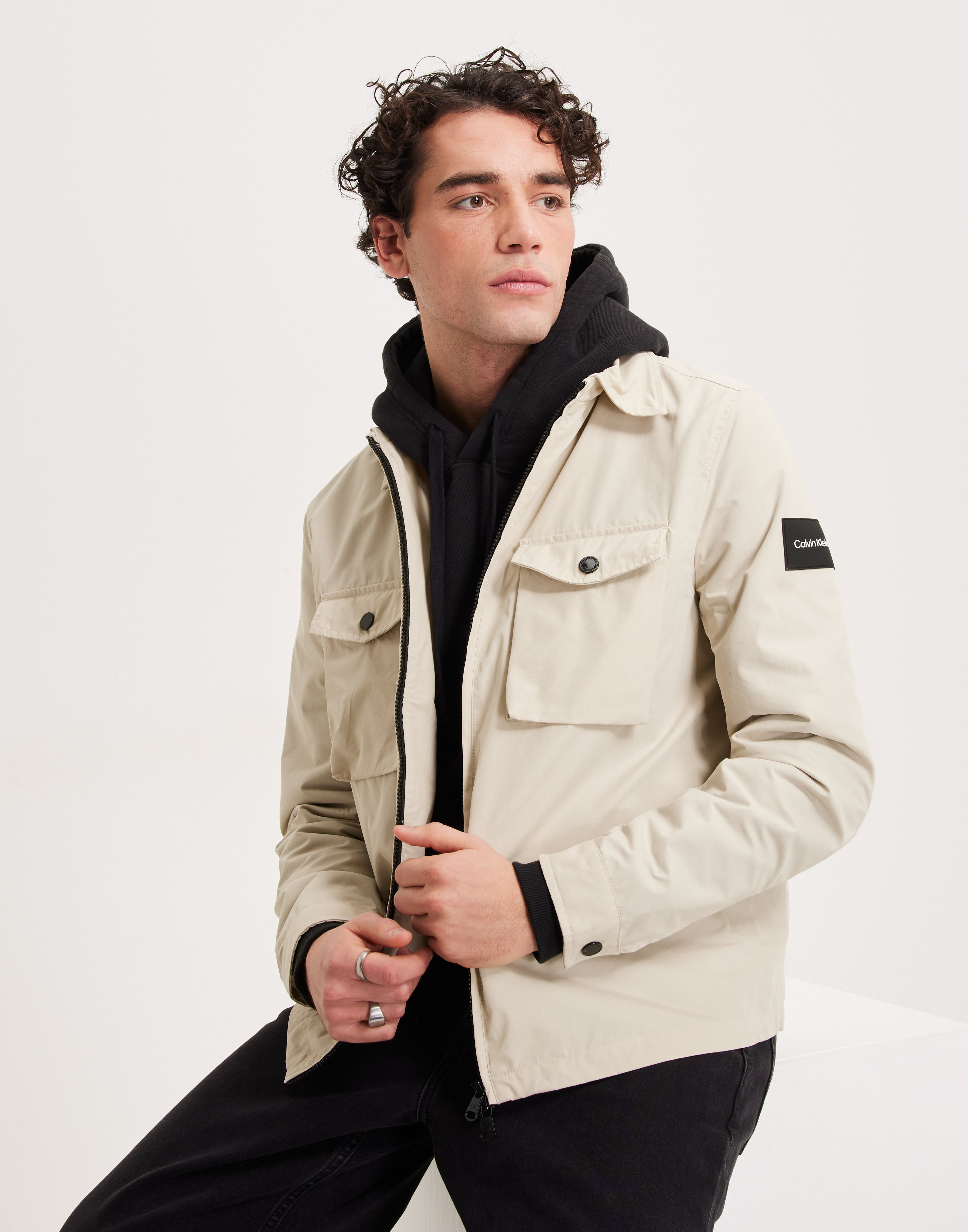 Calvin klein beige jacket best sale