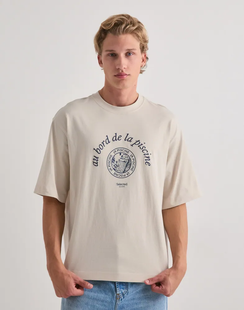 Slhboxynorman Graphic Ss O-Neck Tee T-shirts med tryck