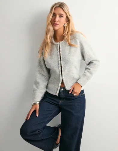 Neo Noir - Grå - Lilly Pearl Knit Cardigan
